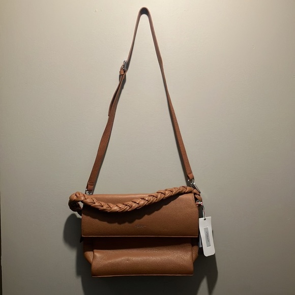 NWT Lia Numa made in Italy genuine leather bag braided strap optional crossbody - Picture 3 of 14